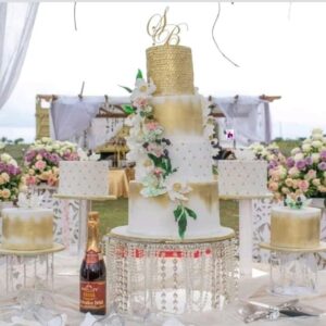 white and gold wedding cakes nakuru