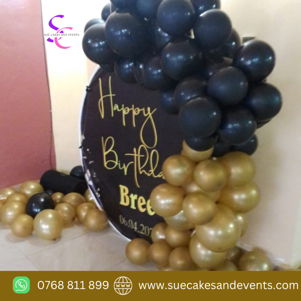 Black and Gold Birthday Decorations in Kenya